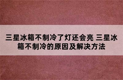 三星冰箱不制冷了灯还会亮 三星冰箱不制冷的原因及解决方法